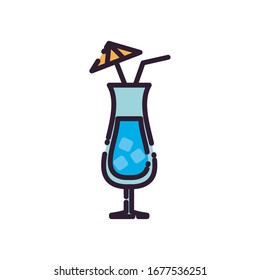 Cocktail fill style icon design, Alcohol drink bar beverage liquid menu surprise restaurant and celebration theme Vector illustration