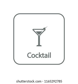 Cocktail Flat Design Icon Vector Illustration