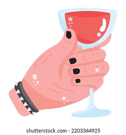 Cocktail flat editable sticker icon