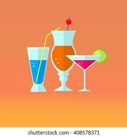 Cocktail flat icon