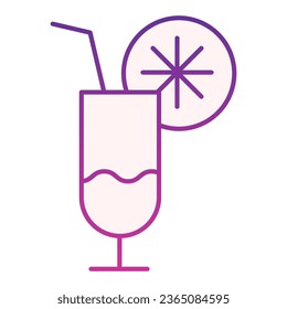 Cocktail flat icon. Fruit cocktail purple icons in trendy flat style. Alcohol gradient style design, designed for web and app. Eps 10