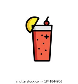 Cocktail Flat Icon Isolated On White Background