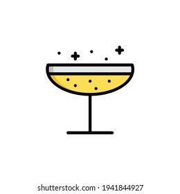 Cocktail Flat Icon Isolated On White Background