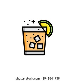 Cocktail Flat Icon Isolated On White Background