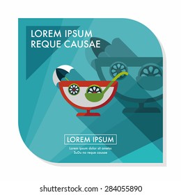 cocktail flat icon with long shadow
