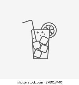 cocktail flat icon with long straw
