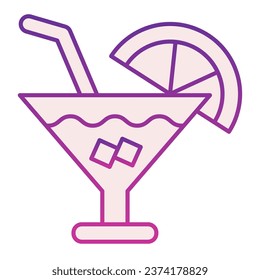 Cocktail flat icon. Party drink violet icons in trendy flat style. Alcohol beverage gradient style design, designed for web and app. Eps 10