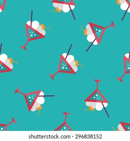 cocktail flat icon seamless pattern background