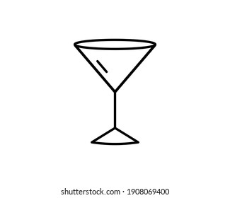 Cocktail flat icon. Single high quality outline symbol of drink for web design or mobile app. Thin line signs of coctail for design logo, visit card, etc. Outline pictogram of coctail.