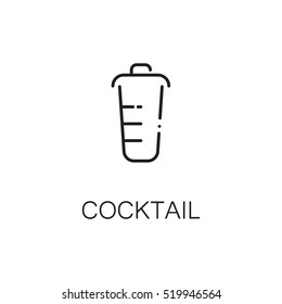 Cocktail flat icon. Single high quality outline symbol of drink for web design or mobile app. Thin line signs of sport eating for design logo, visit card, etc. Outline pictogram of cocktail 