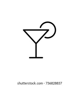 Cocktail flat icon. Single high quality outline symbol of happy birthday for web design or mobile app. Thin line signs of holiday for design logo, visit card, etc. Outline logo of celebration