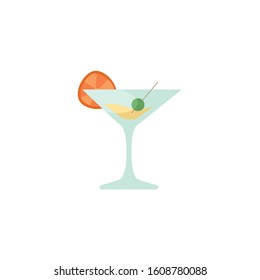 Cocktail flat illustration on white background