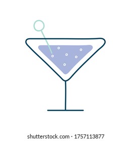 Cocktail-Flat-Stil Icon Design, Alkohol Getränk Bar Getränke Flüssigkeit Menü Überraschung Restaurant und Fest Thema Vektorgrafik