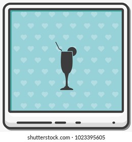 Cocktail flat vector icon.