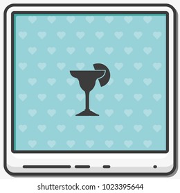 Cocktail flat vector icon. Glass illustration.