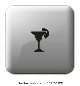 Cocktail flat vector icon. Glass illustration.