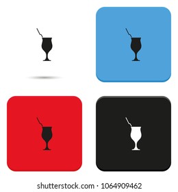 Cocktail flat vector illustration. Glass icon.