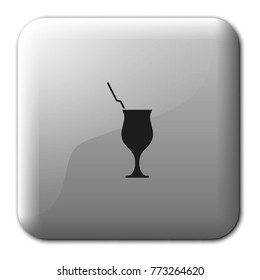 Cocktail flat vector illustration. Glass icon.