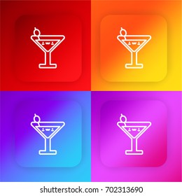 Cocktail four color gradient app icon set