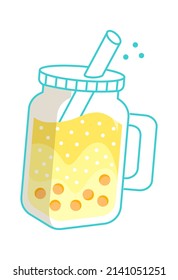 Cocktail or Fruit Lemon Juice. Vector illustration