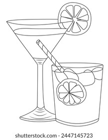 cocktail funny cartoon coloring page