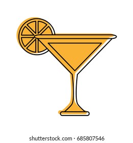 cocktail with garnish icon image 
