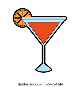 cocktail garnished with lemon slice icon image 