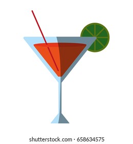 cocktail garnished with lemon slice icon image