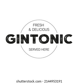 Cocktail Gin Tonic vintage sign