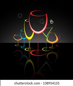 Cocktail glass abstract illustration