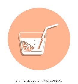 Cocktail in a glass badge icon. Simple glyph, flat vector of drink icons for ui and ux, website or mobile application