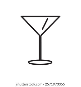 A cocktail glass black and white drawing