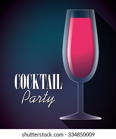 Cocktail glass cup and party club lifestyle, vector illustration graphic