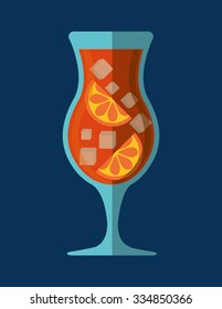 Cocktail glass cup and party club lifestyle, vector illustration graphic