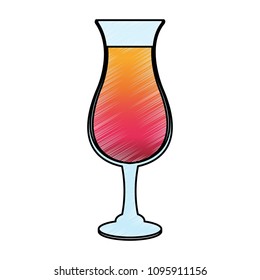 Cocktail glass cup scribble