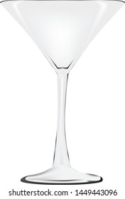 Cocktail glass for daiquiri on a high leg