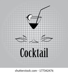 cocktail glass design menu background. Vector