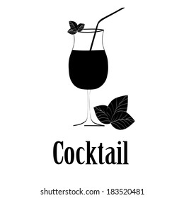 cocktail glass design menu background. Vector