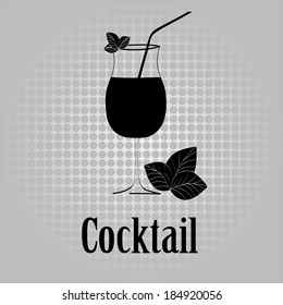 cocktail glass design menu background. Vector