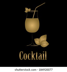 cocktail glass design menu background. Vector