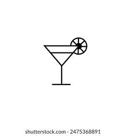 cocktail glass drink alcohol bar icons set vector.