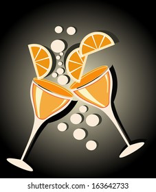 Cocktail glass drink concept