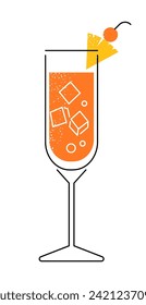 Cocktail glass drink vector illustration