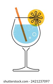 Cocktail glass drink vector illustration