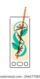 Cocktail glass drink vector illustration