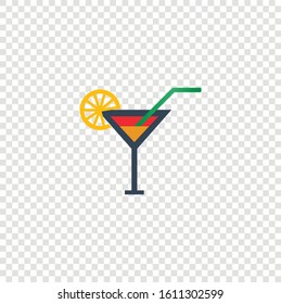 Cocktail glass flat icon. Great for menu, invitations, cards design. Vector illustration