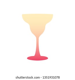 Cocktail glass with gradient. Elegant glass shape. Vector illustration