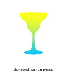 Cocktail glass with gradient. Elegant glass shape. Vector illustration