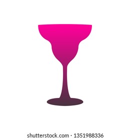 Cocktail glass with gradient. Elegant glass shape. Vector illustration