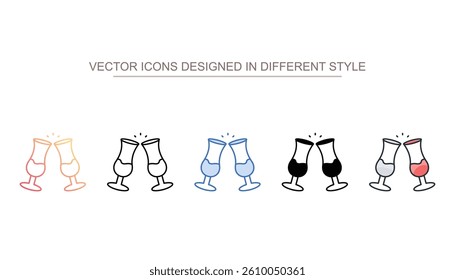 Cocktail Glass icon design with white background stock illustration